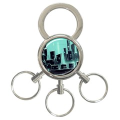 Buildings City Urban Destruction Background 3-ring Key Chain by uniart180623