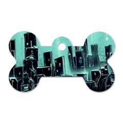 Buildings City Urban Destruction Background Dog Tag Bone (one Side) by uniart180623