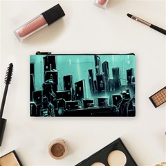 Buildings City Urban Destruction Background Cosmetic Bag (small) by uniart180623