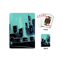 Buildings City Urban Destruction Background Playing Cards Single Design (mini) by uniart180623