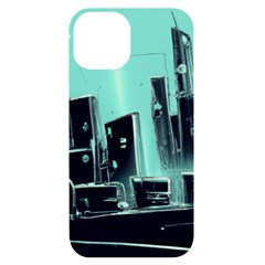 Buildings City Urban Destruction Background Iphone 14 Black Uv Print Case by uniart180623