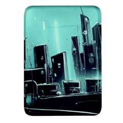 Buildings City Urban Destruction Background Rectangular Glass Fridge Magnet (4 Pack)