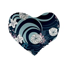 Flowers Pattern Floral Ocean Abstract Digital Art Standard 16  Premium Flano Heart Shape Cushions by uniart180623