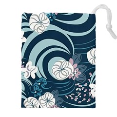 Flowers Pattern Floral Ocean Abstract Digital Art Drawstring Pouch (5xl) by uniart180623