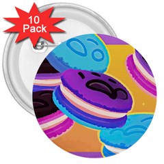 Cookies Chocolate Cookies Sweets Snacks Baked Goods Food 3  Buttons (10 Pack)  by uniart180623