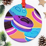 Cookies Chocolate Cookies Sweets Snacks Baked Goods Food Round Ornament (Two Sides) Front