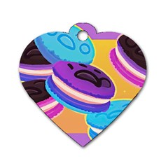 Cookies Chocolate Cookies Sweets Snacks Baked Goods Food Dog Tag Heart (two Sides) by uniart180623