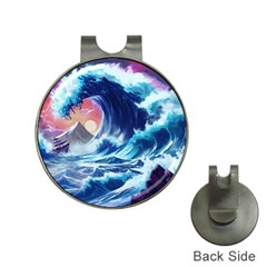 Storm Tsunami Waves Ocean Sea Nautical Nature Hat Clips With Golf Markers by uniart180623