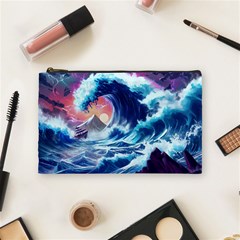 Storm Tsunami Waves Ocean Sea Nautical Nature Cosmetic Bag (medium) by uniart180623