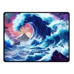 Storm Tsunami Waves Ocean Sea Nautical Nature Fleece Blanket (Small) 50 x40  Blanket Front