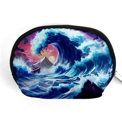 Storm Tsunami Waves Ocean Sea Nautical Nature Accessory Pouch (medium) by uniart180623