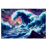 Storm Tsunami Waves Ocean Sea Nautical Nature Banner and Sign 6  x 4  Front