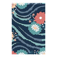 Waves Flowers Pattern Water Floral Minimalist Shower Curtain 48  X 72  (small) 