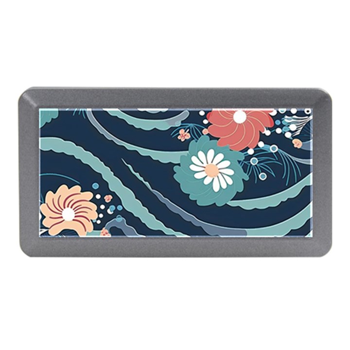 Waves Flowers Pattern Water Floral Minimalist Memory Card Reader (Mini)