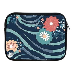 Waves Flowers Pattern Water Floral Minimalist Apple Ipad 2/3/4 Zipper Cases by uniart180623