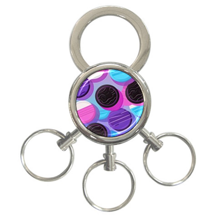 Cookies Chocolate Cookies Sweets Snacks Baked Goods 3-Ring Key Chain