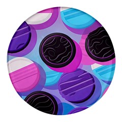 Cookies Chocolate Cookies Sweets Snacks Baked Goods Round Glass Fridge Magnet (4 Pack) by uniart180623