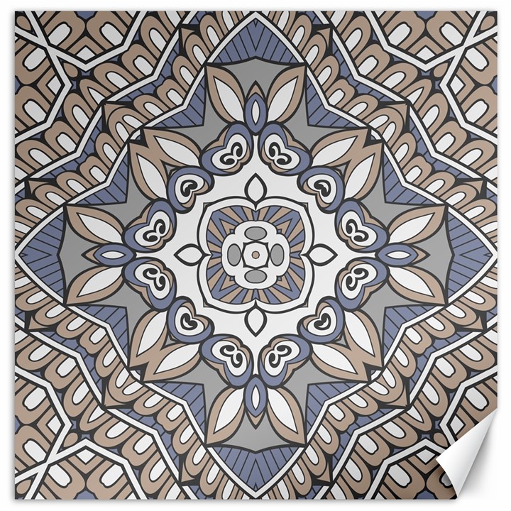 Flower Art Decorative Mandala Pattern Ornamental Canvas 12  x 12 