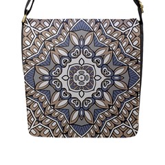 Flower Art Decorative Mandala Pattern Ornamental Flap Closure Messenger Bag (l) by uniart180623