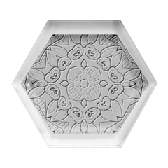 Flower Art Decorative Mandala Pattern Ornamental Hexagon Wood Jewelry Box by uniart180623