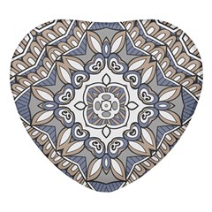 Flower Art Decorative Mandala Pattern Ornamental Heart Glass Fridge Magnet (4 Pack)