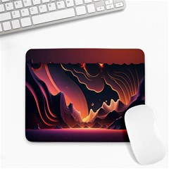 Fire Flame Burn Hot Heat Light Burning Orange Small Mousepad by uniart180623