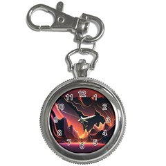 Fire Flame Burn Hot Heat Light Burning Orange Key Chain Watches by uniart180623