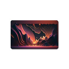 Fire Flame Burn Hot Heat Light Burning Orange Magnet (name Card) by uniart180623