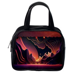 Fire Flame Burn Hot Heat Light Burning Orange Classic Handbag (one Side) by uniart180623