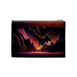 Fire Flame Burn Hot Heat Light Burning Orange Cosmetic Bag (Medium) Back