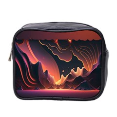 Fire Flame Burn Hot Heat Light Burning Orange Mini Toiletries Bag (two Sides) by uniart180623