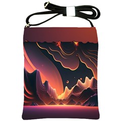 Fire Flame Burn Hot Heat Light Burning Orange Shoulder Sling Bag by uniart180623