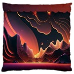 Fire Flame Burn Hot Heat Light Burning Orange Large Cushion Case (Two Sides) Back