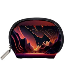 Fire Flame Burn Hot Heat Light Burning Orange Accessory Pouch (small) by uniart180623