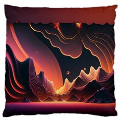 Fire Flame Burn Hot Heat Light Burning Orange Standard Premium Plush Fleece Cushion Case (two Sides) by uniart180623