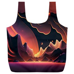 Fire Flame Burn Hot Heat Light Burning Orange Full Print Recycle Bag (xxl) by uniart180623