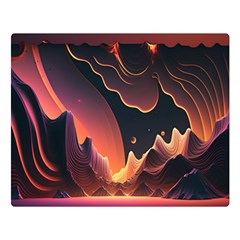 Fire Flame Burn Hot Heat Light Burning Orange Premium Plush Fleece Blanket (large) by uniart180623