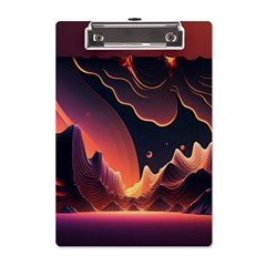 Fire Flame Burn Hot Heat Light Burning Orange A5 Acrylic Clipboard by uniart180623