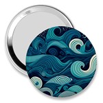 Waves Ocean Sea Abstract Whimsical Abstract Art 3  Handbag Mirrors Front