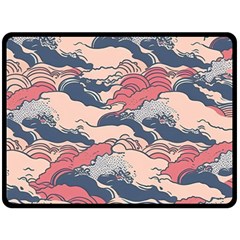 Waves Ocean Sea Water Pattern Rough Seas Fleece Blanket (large) by uniart180623