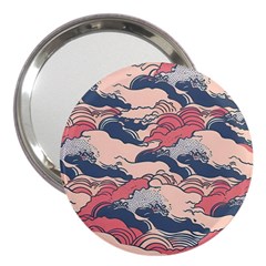 Waves Ocean Sea Water Pattern Rough Seas 3  Handbag Mirrors by uniart180623