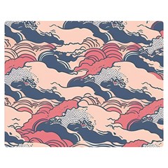 Waves Ocean Sea Water Pattern Rough Seas Two Sides Premium Plush Fleece Blanket (medium) by uniart180623