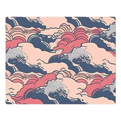 Waves Ocean Sea Water Pattern Rough Seas Two Sides Premium Plush Fleece Blanket (large) by uniart180623