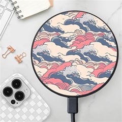 Waves Ocean Sea Water Pattern Rough Seas Wireless Fast Charger(black) by uniart180623