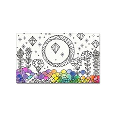 Rainbow Fun Cute Minimal Doodle Drawing Sticker (rectangular) by uniart180623