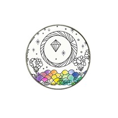 Rainbow Fun Cute Minimal Doodle Drawing Hat Clip Ball Marker by uniart180623