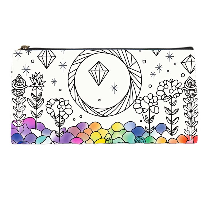 Rainbow Fun Cute Minimal Doodle Drawing Pencil Case