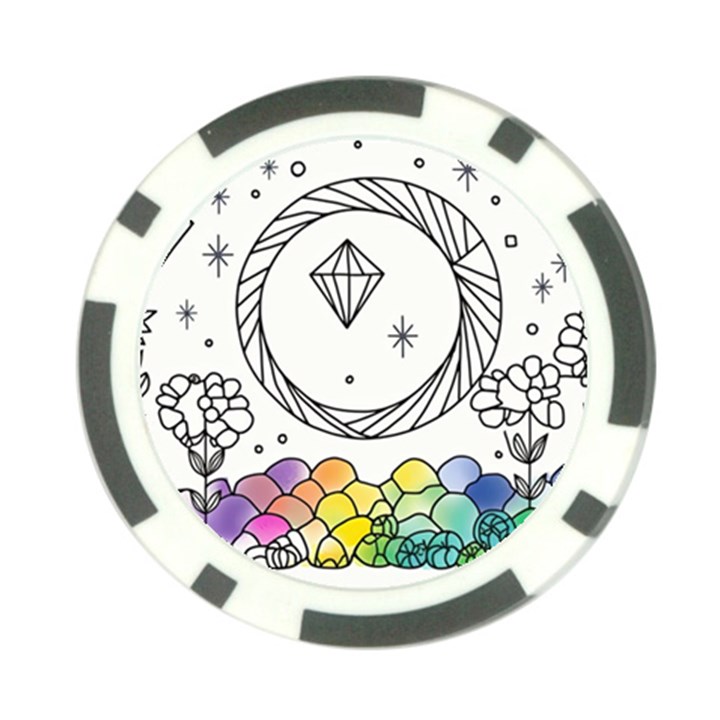 Rainbow Fun Cute Minimal Doodle Drawing Poker Chip Card Guard (10 pack)