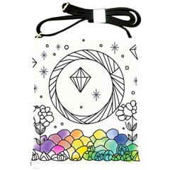 Rainbow Fun Cute Minimal Doodle Drawing Shoulder Sling Bag by uniart180623