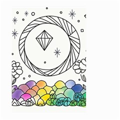 Rainbow Fun Cute Minimal Doodle Drawing Large Garden Flag (two Sides) by uniart180623